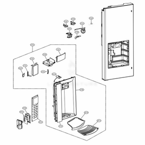 Dispenser Parts Diagram and Parts List for LFX25973D ASBCNA0 LG Refrigerator