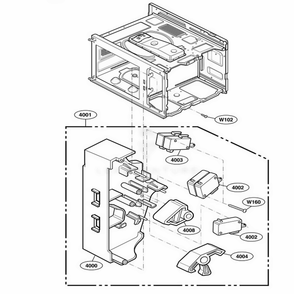 Latch Board Parts Diagram and Parts List for RFS518G ASTQAMA LG Range