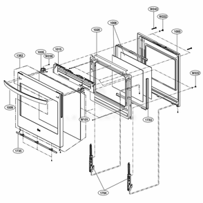 Door Parts Diagram and Parts List for LSG4511BD ABDELGA LG Range