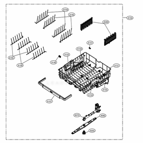 Upper Rack Assembly Diagram and Parts List for LDT7808BM ABMESNA LG Dishwasher