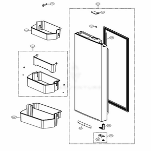 R-Room Door Part 2 Diagram and Parts List for LNXC23726S ASTCNA0 LG Refrigerator