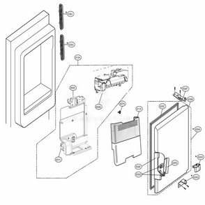 Ice Maker And Ice Bin Parts Diagram and Parts List for LFXS28566D ASBCNA4 LG Refrigerator