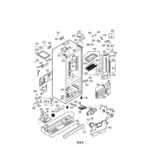 Case Diagram and Parts List for LFX25973SB 00 LG Refrigerator
