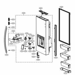 Door Parts 1 Diagram and Parts List for 75065 ASTCSE0 LG Refrigerator