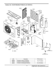 Outdoor Unit Diagram and Parts List for S4UW18K23AB AT3GEUS LG Air Conditioner