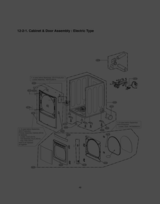 Cabinet And Door Assembly Diagram and Parts List for RV13A4GSD ASTESEU LG Dryer