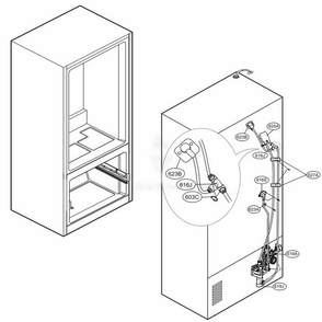 Valve And Water Tube Parts Diagram and Parts List for LFXC22596D ASBCNA2 LG Refrigerator