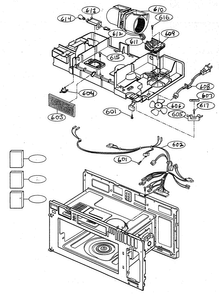Interior Parts 2 Diagram and Parts List for MV-1725W  LG Microwave