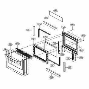 Lower Door Parts Diagram and Parts List for LDE4413ST ASTLLGA LG Range