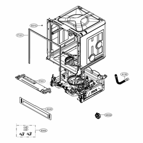 Main Diagram and Parts List for LDF5678BD ABDEEUS LG Dishwasher