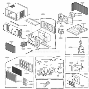 Main Diagram and Parts List for LW2413HR AWYAUSH LG Air Conditioner