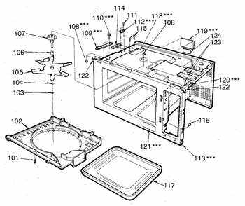 Cavity Diagram and Parts List for 7218911580  Kenmore Microwave