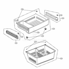 Freezer Parts Diagram and Parts List for LFXS27466S ASTCNA0 LG Refrigerator