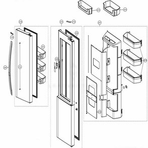 Refrigerator Door Diagram and Parts List for LSXS26366S ASTCNA5 LG Refrigerator