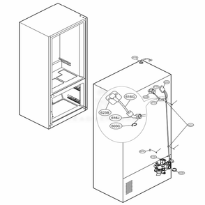 Valve And Water Tube Parts Diagram and Parts List for LFXS30796S ASTCNA0 LG Refrigerator