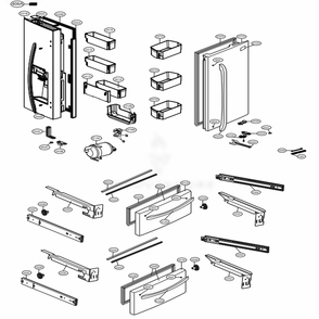 Door Parts Diagram and Parts List for 72597 ASBCSE0 LG Refrigerator