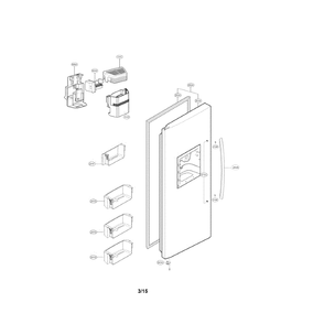 Part Location Diagram of ADC74925511 LG DOOR ASSEMBLY,FREEZER