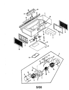 Range Hood Diagram and Parts List for 23352045590  Kenmore Range Hood