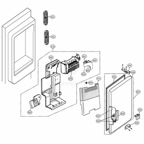Ice Maker And Ice Bin Parts Diagram and Parts List for 74025 ANSCSE1 LG Refrigerator