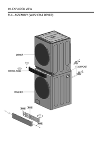 Full Assembly (Washer And Dryer) Diagram and Parts List for WKHC252HBA ABLEEUS LG Washer Dryer Combo