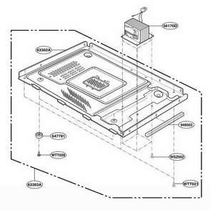 Base Plate Parts Diagram and Parts List for MT4110SPB CBKEWRP LG Wall Oven