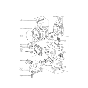 Drum And Motor Assembly Diagram and Parts List for DLEX2550R 00 LG Dryer