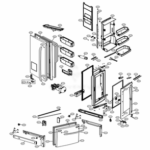 Door Parts Diagram and Parts List for LFXS30796S ASTCNA1 LG Refrigerator