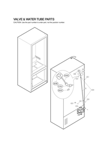 Valve And Water Tube Parts Diagram and Parts List for LMXS30796S 01 LG Refrigerator