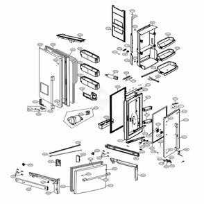 Door Parts Diagram and Parts List for LSFD2491ST ASTCNA1 LG Refrigerator