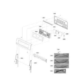 Cooktop Control Diagram and Parts List for LDE4415ST 00 LG Range