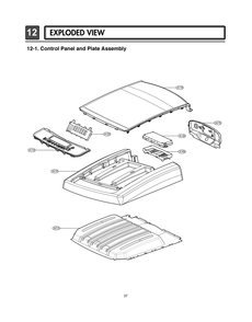 Control Panel And Plate Assembly Diagram and Parts List for RV1385A ABWEEUS LG Dryer