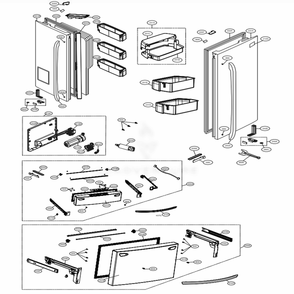 Door Parts Diagram and Parts List for 72489 AWBCSE1 LG Refrigerator