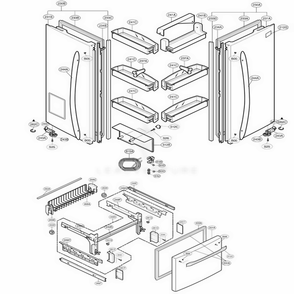 Door Parts Diagram and Parts List for 77543 ASTCSER LG Refrigerator