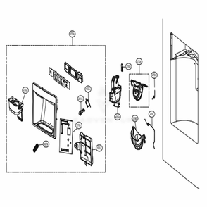 Dispenser Parts Diagram and Parts List for 74033 ASTCSE2 LG Refrigerator