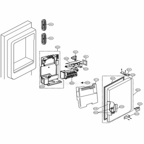 Ice Maker And Ice Bin Parts Diagram and Parts List for UPFXC2466S ASTCNA2 LG Refrigerator