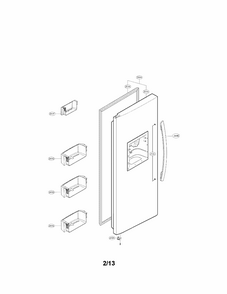 Freezer Door Parts Diagram and Parts List for 79551316013  Kenmore Refrigerator