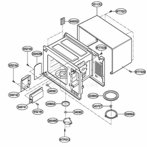 Oven Cavity Parts Diagram and Parts List for LD10D AGREAMA LG Wall Oven