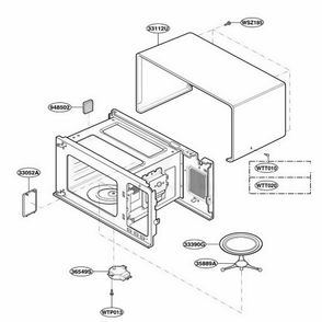 Oven Cavity Parts Diagram and Parts List for MA825B KBKEKMT LG Wall Oven