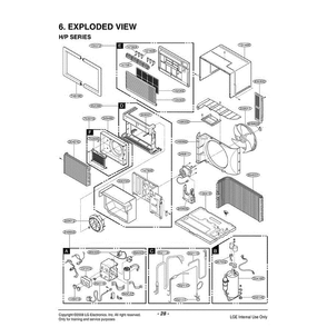 Section Diagram and Parts List for LT1030H AWYBUSL LG Air Conditioner