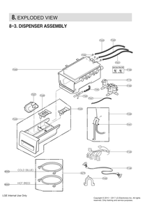 Dispenser Assembly Diagram and Parts List for FH399RYN ABWEEUS LG Washer