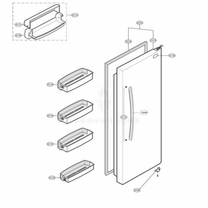 Refrigerator Door Diagram and Parts List for LSC27921ST AST1LGA LG Refrigerator