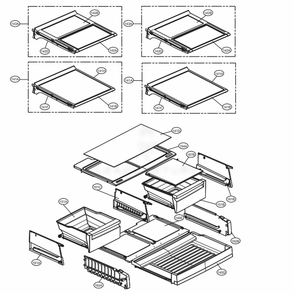 Refrigerator Parts Diagram and Parts List for 73157 ASBCSE1 LG Refrigerator