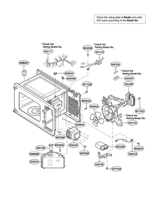 Interior Parts Diagram and Parts List for MA-1011W01  LG Microwave