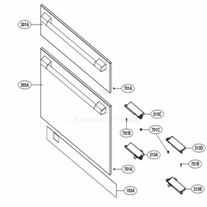 C / F Door Panel Diagram and Parts List for SKSPK360FS ASWCNA0 LG Refrigerator