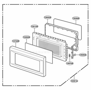 Door Parts Diagram and Parts List for KCMS185JWH CWHEKAD LG Wall Oven