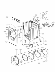 Cabinet And Door Parts Diagram and Parts List for 79681182310  Kenmore Dryer