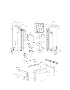 Door Parts Diagram and Parts List for LFX28977ST 02 LG Refrigerator