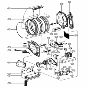 Drum And Motor Assembly: Electric Type Diagram and Parts List for GD1329QES ABWEELC LG Washer