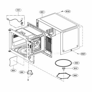 Oven Cavity Parts Diagram and Parts List for LMC1275SB CBKELGA LG Range
