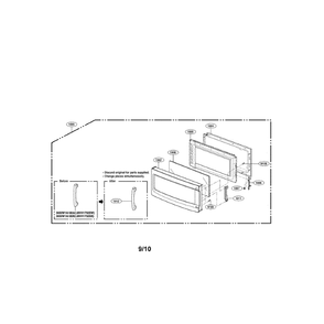 Door Diagram and Parts List for LMVH1750SB 00 LG Microwave